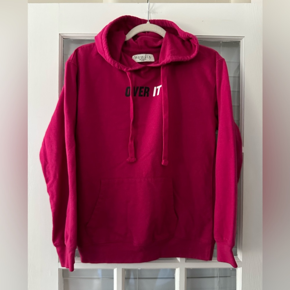 Wound Up Women’s Junior M (7-9) Fuchsia Over It Hoodie Sweatshirt | SKU 0213